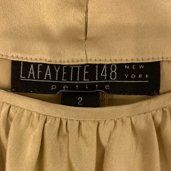 Lafayette 148 Petite Silk Charmeuse Tanks in Blue, Gold and Red - Picture 3 of 10